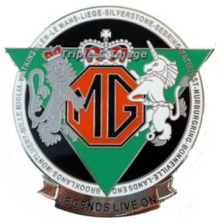 MG LEGENDS LIVE ON LEMANS/SILVER STONE ETC CAR BADGE