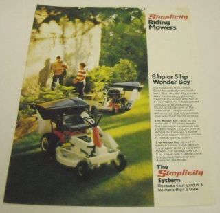 Simplicity c. 1970s Riding Lawn Mowers Sales Brochure
