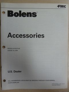 BOLENS 1979 LAWN GARDEN EQUIPMENT TRACTOR ACCESSORIES PRICE MANUAL