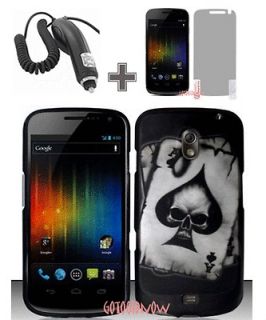 ACE SKULL SNAP ON HARD SHELL CASE+CAR CHARGER+GUARD for SAMSUNG GALAXY