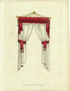 Red French Window Curtains 1811 Ackermann aquatint Repository