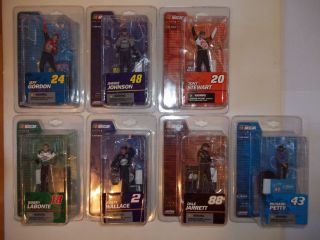 McFARLANE 7 NASCAR DRIVERS 3 INCH FIGURES AT 1/64 SCALE