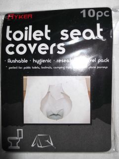 PK OF 10 FLUSHABLE PAPER TOILET SEAT COVERS