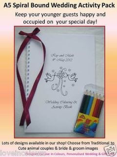A5 Spiral Bound Personalised Childrens Wedding Activity Pack