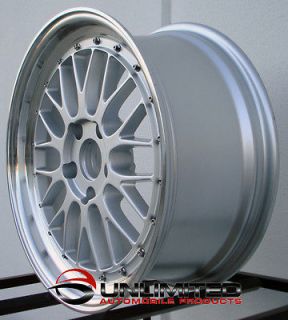Staggered Silver Polish Lip Wheels Rims Fit Acura NSX TSX Ford Mustang