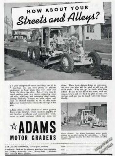 1940 Adams Motor Grader Photos Collectible Vintage Ad