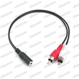 5mm Female Jack to Dual 2 RCA R/L Male Audio Stereo Adapter Cable Cord
