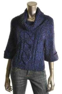 Newly listed INC NEW Blue Marled Cable Knit Ribbed Trim Cuffed Sleeves