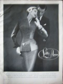1956 Vintage Womens LILLI ANN Clothing Suit Fashion Ad
