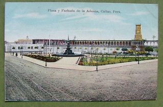 Plaza y Fachada de la Aduana,Callao,​Peru. Divided Back Era (1907