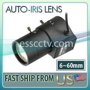 Adjustable 6~60mm Auto Iris CCTV SECURITY CAMERA Vari focal Lens, CS