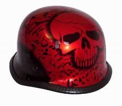 German Style Novelty Motorcycle Helmet Boneyard Red