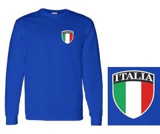 Italy Italian Italia Retro Style Long Sleeved Football T shirt (XL