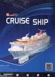3D PUZZLE Model CUBICFUN 86 Piece Jigsaw boat C116h Cruise ship Toy