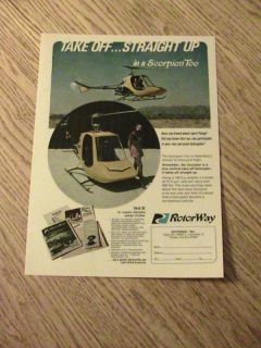 1973 ROTORWAY HELICOPTER ADVERTISEMENT SCORPION AD LADY