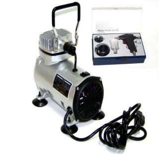 AIR BRUSH COMPRESSOR OIL LESS WITH GRAVITY FEED AIR BRUSH KIT