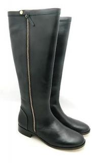 JCREW $348 Harper Leather Boots 8 black shoes extended calf