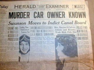 CHICAGO newspaper w Headline ST VALENTINES DAY MASSACRE Al Capone Gang
