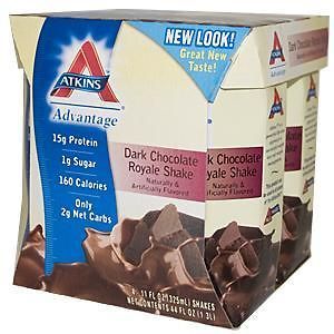 Atkins, Advantage, Dark Chocolate Royale Shake, 4 Shakes, 11 fl oz