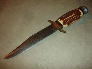 Old Vtg Antique Original Bowie Monarch 2152 Fixed Blade Knife Made In