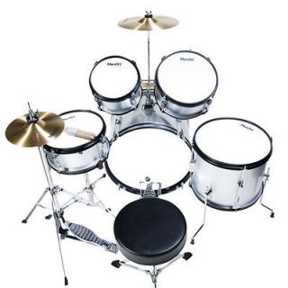 pcs Child Junior Drum Set +Stick+Cymbal+ Stool ~Silver