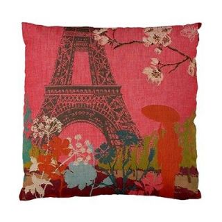 Paris Eiffel Towers & Flowers Throw Pillow Cushion Covers ~ Lounge