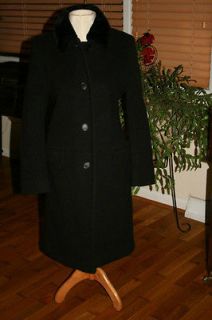 Womens Albert Nipon Size 6 Formal Black Wool Coat FULL Length 100%