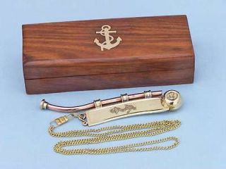 Brass/copper Bosun Whistle 6 W/box Nautical
