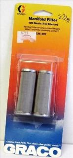 2pc/PACK* GRACO 236 497 236497 MANIFOLD FILTER, 100 MESH (149 MICRON