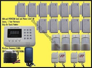 GSM PSTN Wireless Home Alarm Security System Auto Dialing SMS Call