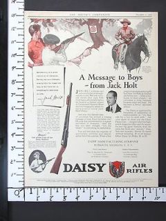 1926 DAISY Pump Air Rifle magazine Ad BB Gun Cowboy Western actorJack