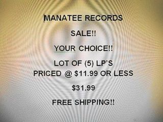 OF (5) LP YOUR CHOICE OF 5 ALBUMS VALUED @ $11.99 OR LESS FOR $31.99