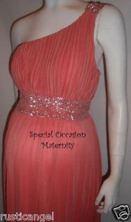 New Coral Band Dress Bolero Shoulder Maternity MEDIUM Special Formal