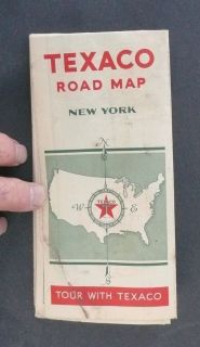 1932 New York road map Texaco oil Long Island lower NYC Poughkeepsie
