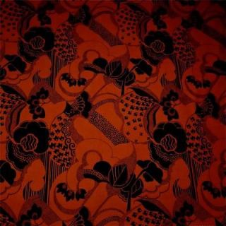Alexander Henry Cotton Fabric, Mahogany Orange & Dk Brown Jacobean