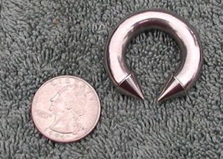 Steel 0 gauge horseshoe ring spike Prince Albert 5/8