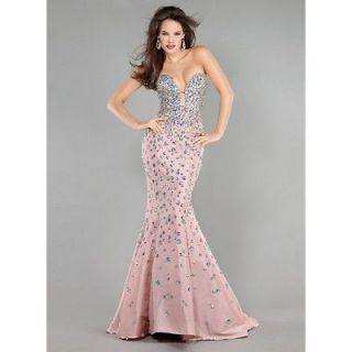 Jovani 944 Blush Mermaid Beaded Evening Gown Prom Dress 0 to 12 New