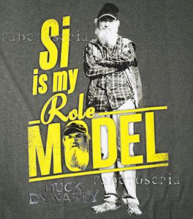 DUCK DYNASTY T SHIRT SI ROBERTSON IS MY ROLE MODEL HEY LOGO CALLS