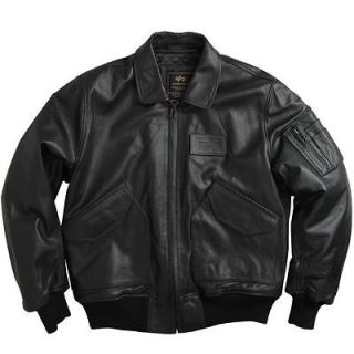Alpha Industries   CWU 45 Jacket Leather Black   Extra Large