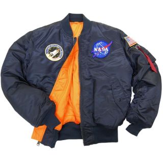 Alpha Industries NASA MA 1 Flight Jacket   Replica Blue