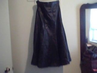 Ladys black kid leather skirt, 32 1/2 lg., gored, flared, Wilson