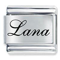 9mm Lana Laser Name Italian Charm ( F )