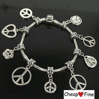 Tibetan Silver Mix Style Love Peace Charms dangle beads DIY European