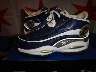 Vtg 1997 Reebok Allen Iverson The Answer 1 Patent Leather Navy/Gold GS
