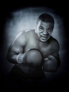 Airbrushed Portrait of Mike Tyson Hand Painted t shirt