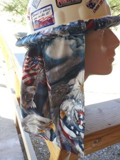 American Flag & Eagles Hard Hat Neck Shade   Custom Made in the USA
