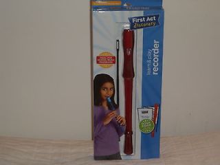 First Act Discovery Learn & Play RECORDER w/Instrument Book RED ~NEW