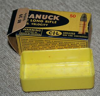 Canuck .22 long rifle empty ammunition box made in Canada C.I.L