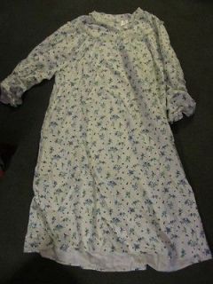 Kay Ana Blue Rose Floral Print Flannel Nightgown 3X