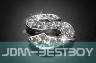 Letter S Iced out JDM Swarovski Crystal Alphabet emblem